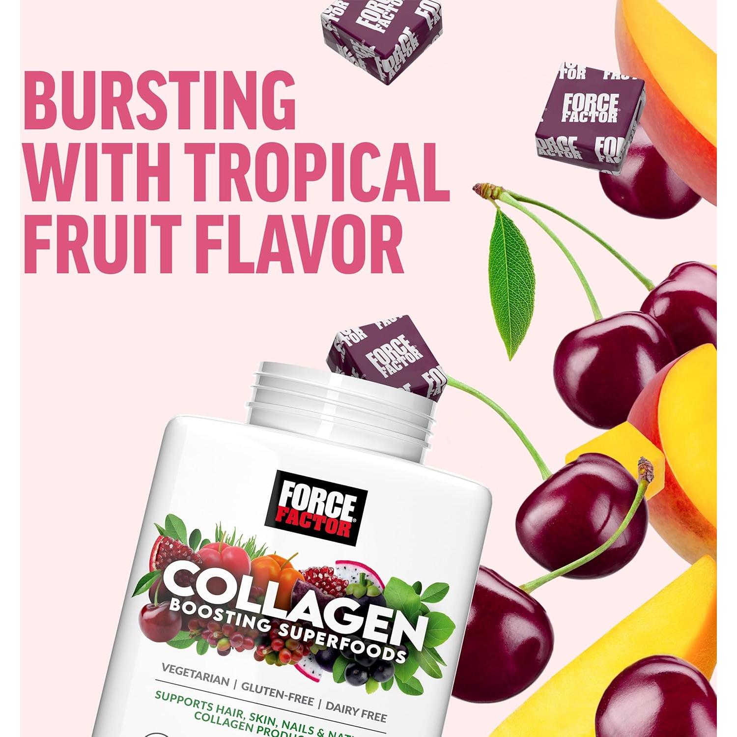 Gomas Blandas Force Factor Aumentador de Colágeno Vegano 60 Unidades