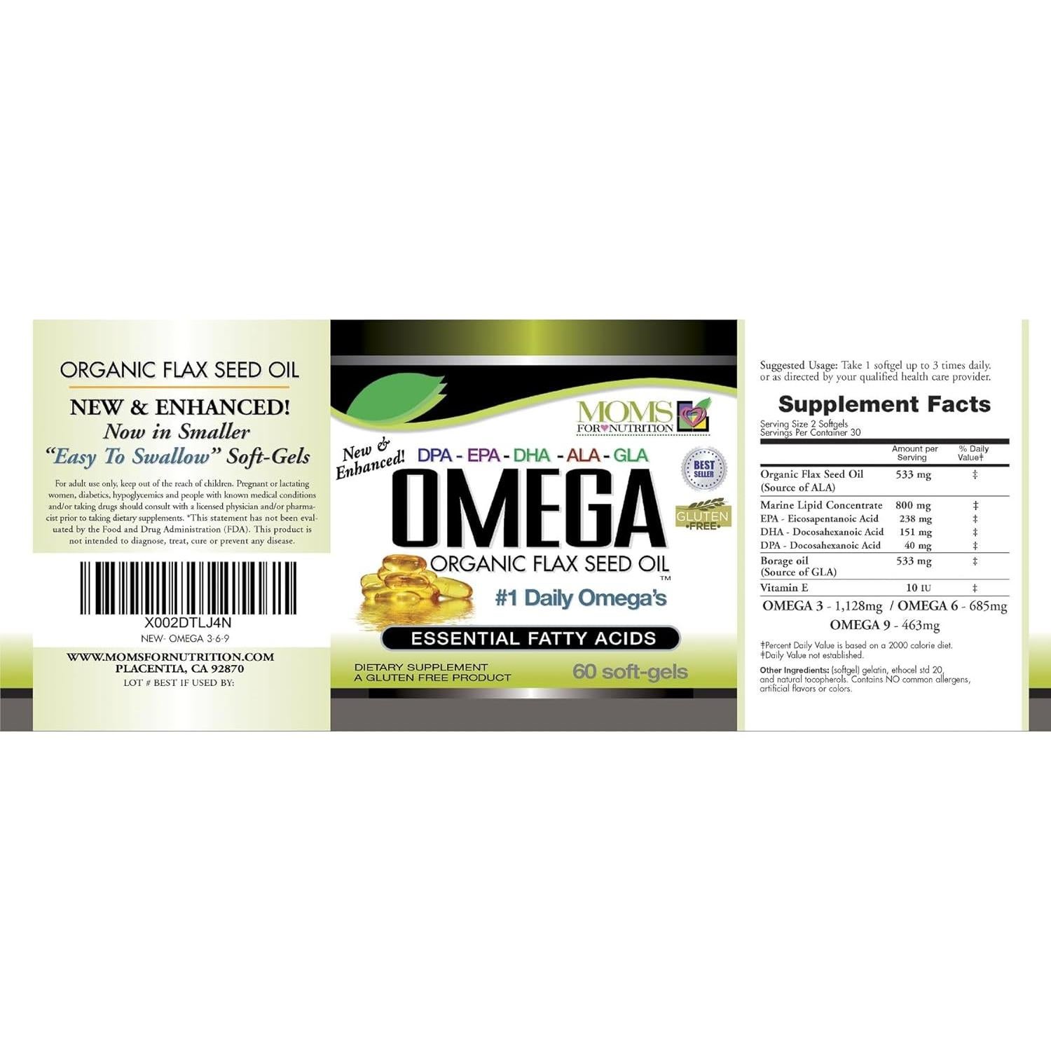 Omega 3-6-9 Natural Mamás Para Nutrición 60 Gelatinas Blandas
