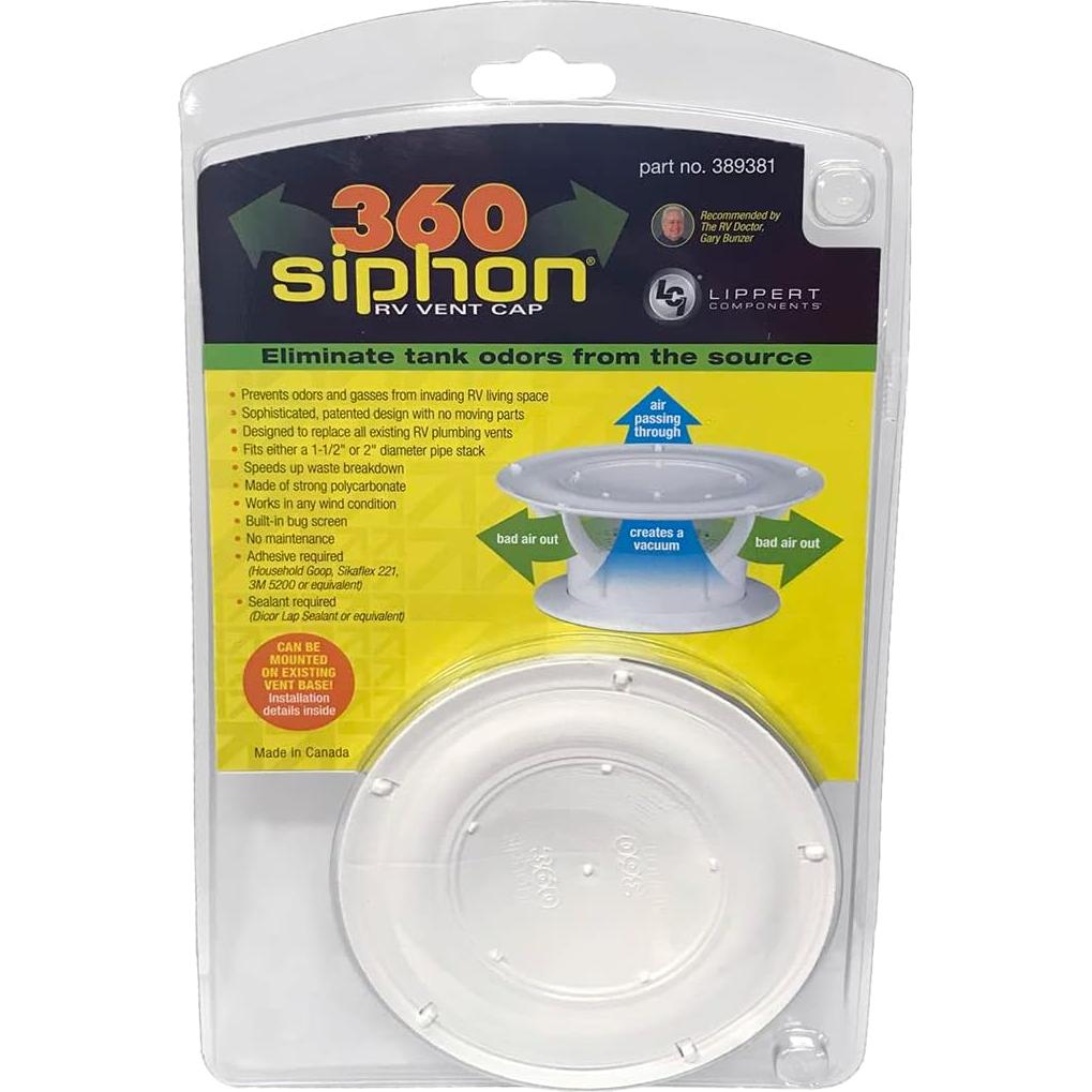 Tapa de Ventilación de Techo Lippert 360 Siphon Blanca