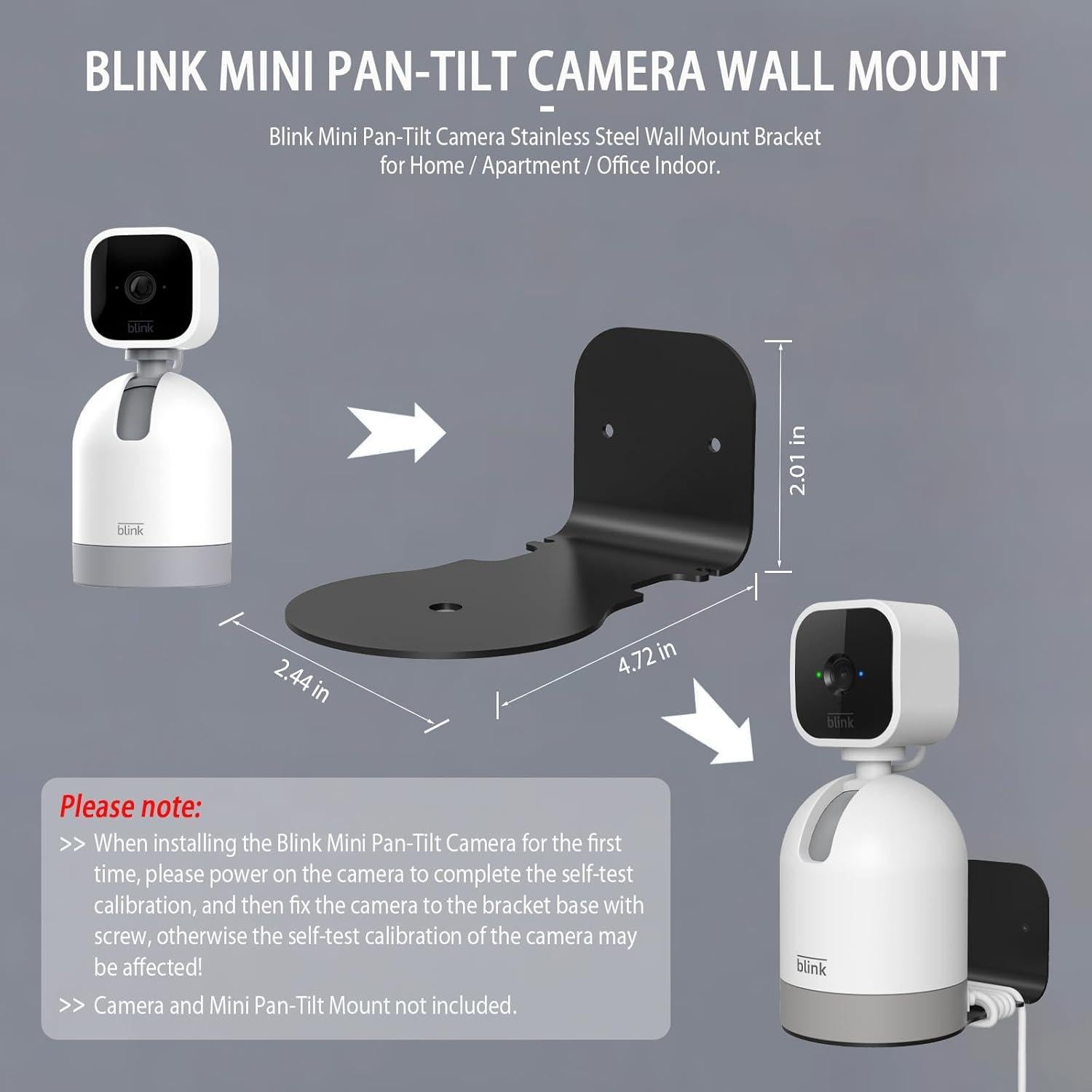 Soporte de Pared PUUUCI para Cámara Blink Mini Pan-Tilt Negro
