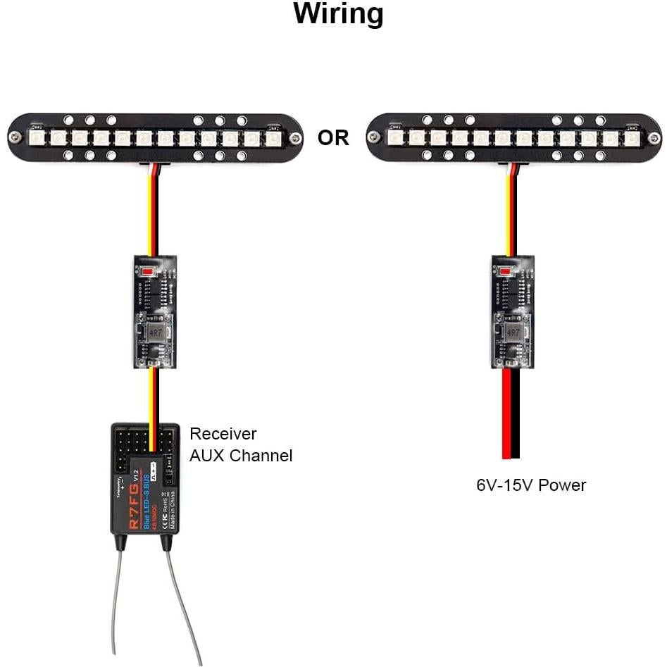 Barra de Luz LED Elechawk 100mm para RC Coche Traxxas Tamiya