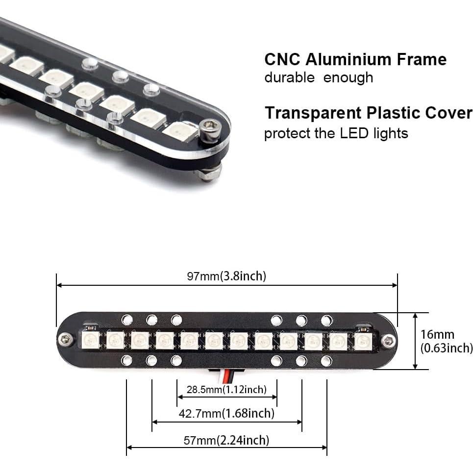 Barra de Luz LED Elechawk 100mm para RC Coche Traxxas Tamiya