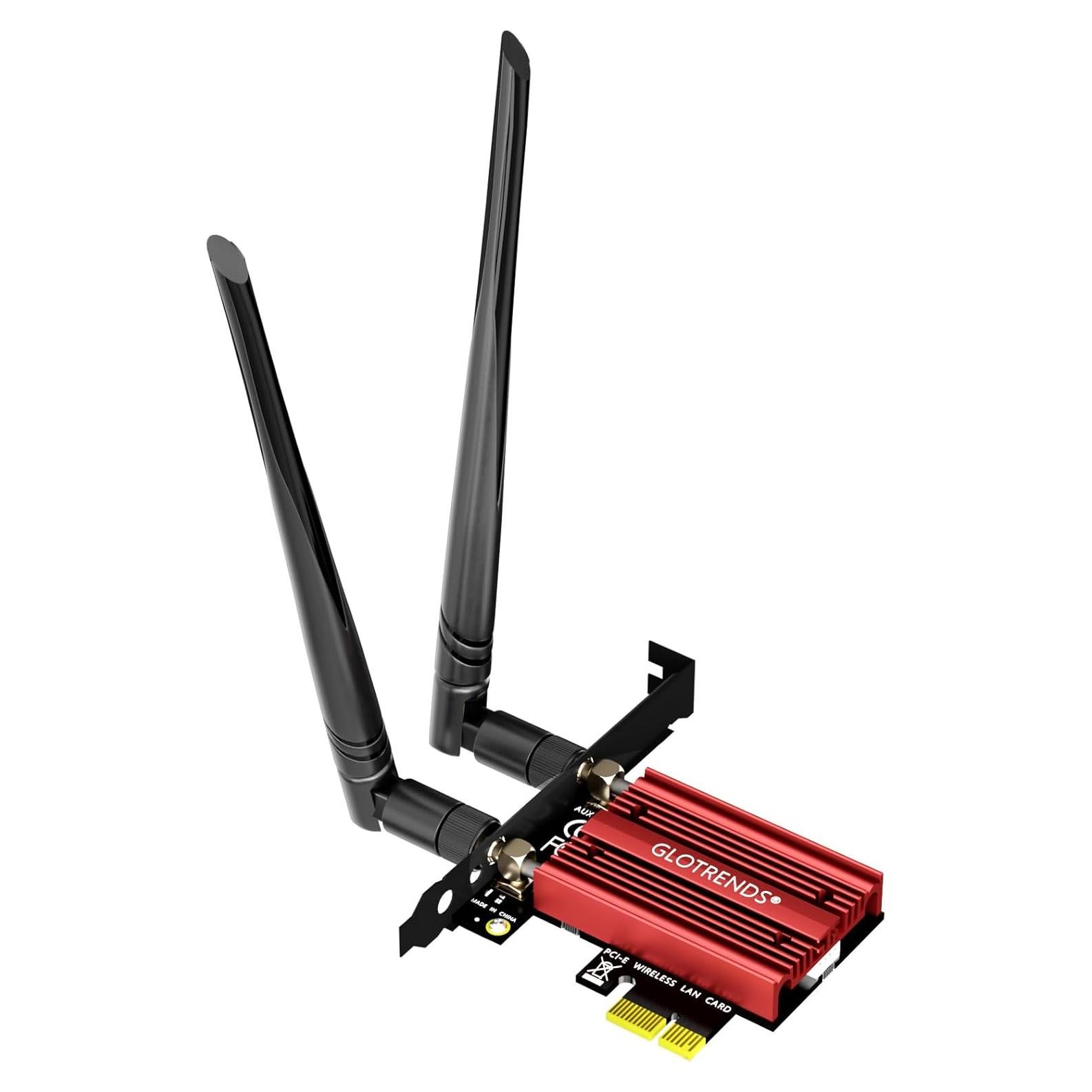 Tarjeta WiFi 6E GLOTRENDS AX5400 PCIe 2.4 Gbps Bluetooth 5.3
