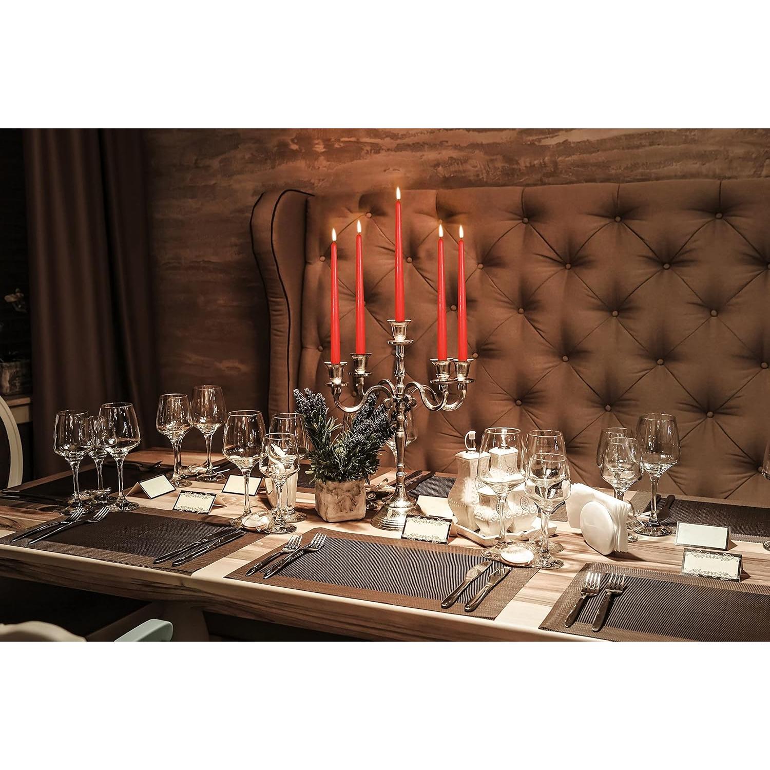 Hyoola Velas Taper Altas Rojas 25.4 cm Sin Goteo 12 Pack