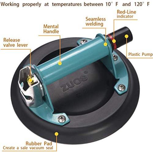 Ventosa de vidrio ZUOS TOOLS 20 cm con mango metálico
