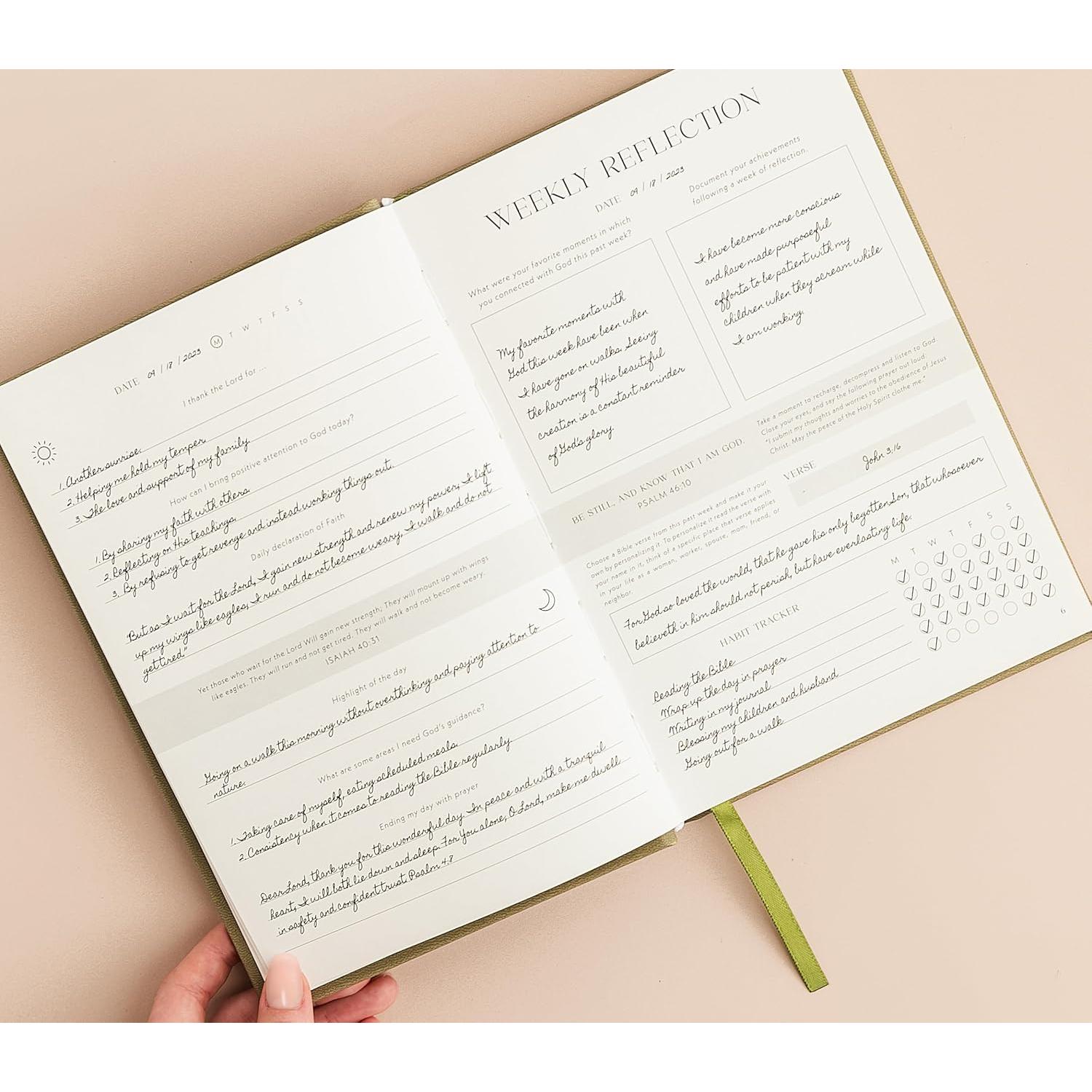 Diario de Oración Diaria A5 Heavenly Finds - Verde Oliva