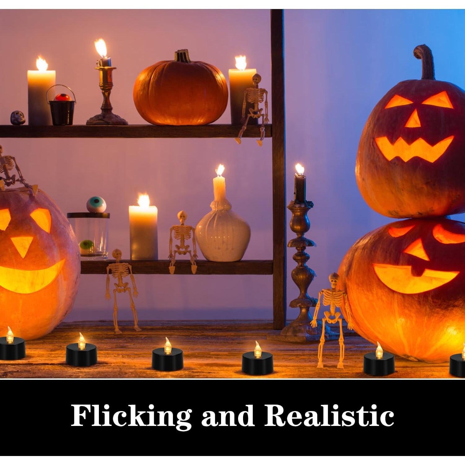 Luces de Té LED KOABY Amarillo Cálido 12 Piezas Sin Llama