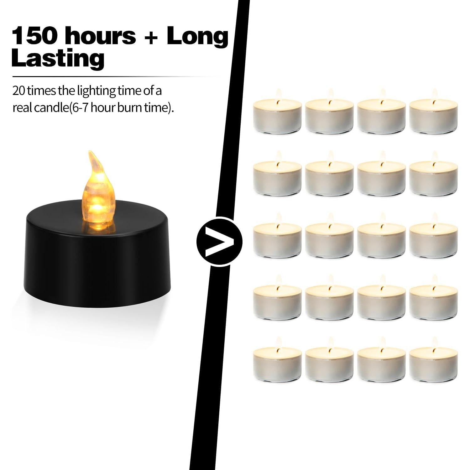 Luces de Té LED KOABY Amarillo Cálido 12 Piezas Sin Llama