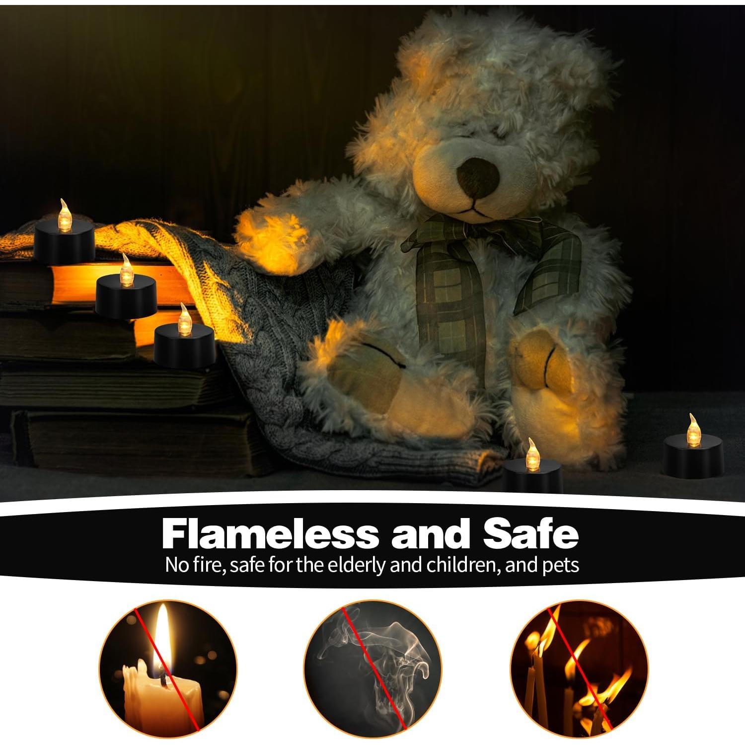 Luces de Té LED KOABY Amarillo Cálido 12 Piezas Sin Llama