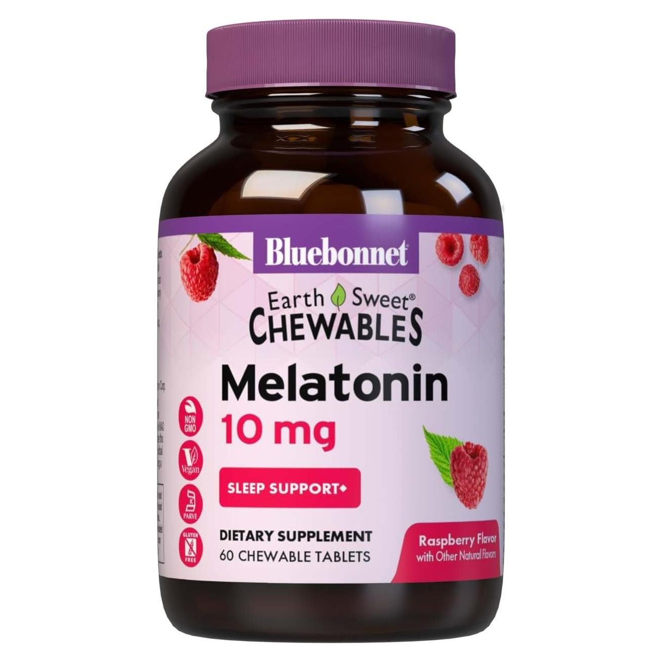 Melatonina Masticable BlueBonnet 10 mg Sabor Frambuesa 60 Tab