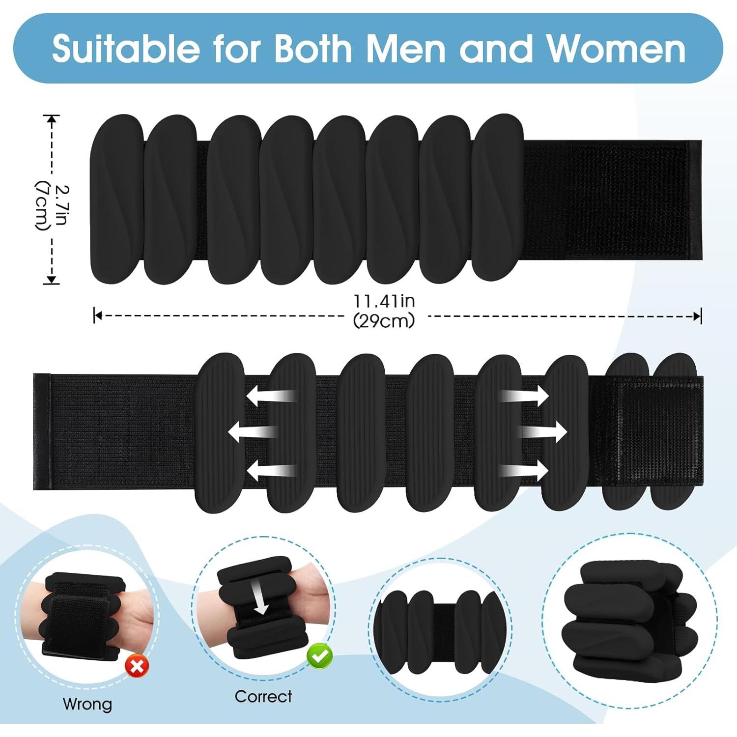 Pesas de Muñeca Ajustables MESUADESI 0.91kg 2Pack Silicona