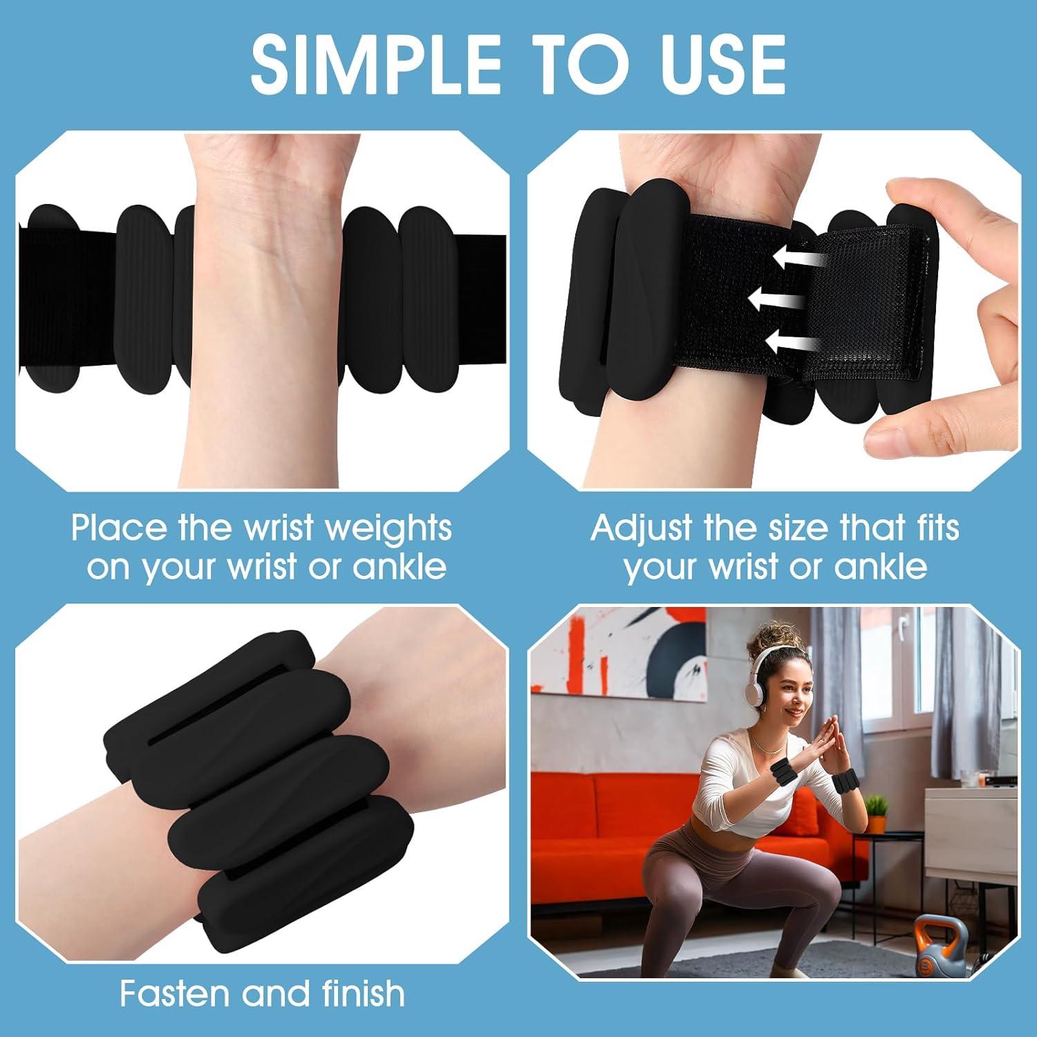 Pesas de Muñeca Ajustables MESUADESI 0.91kg 2Pack Silicona