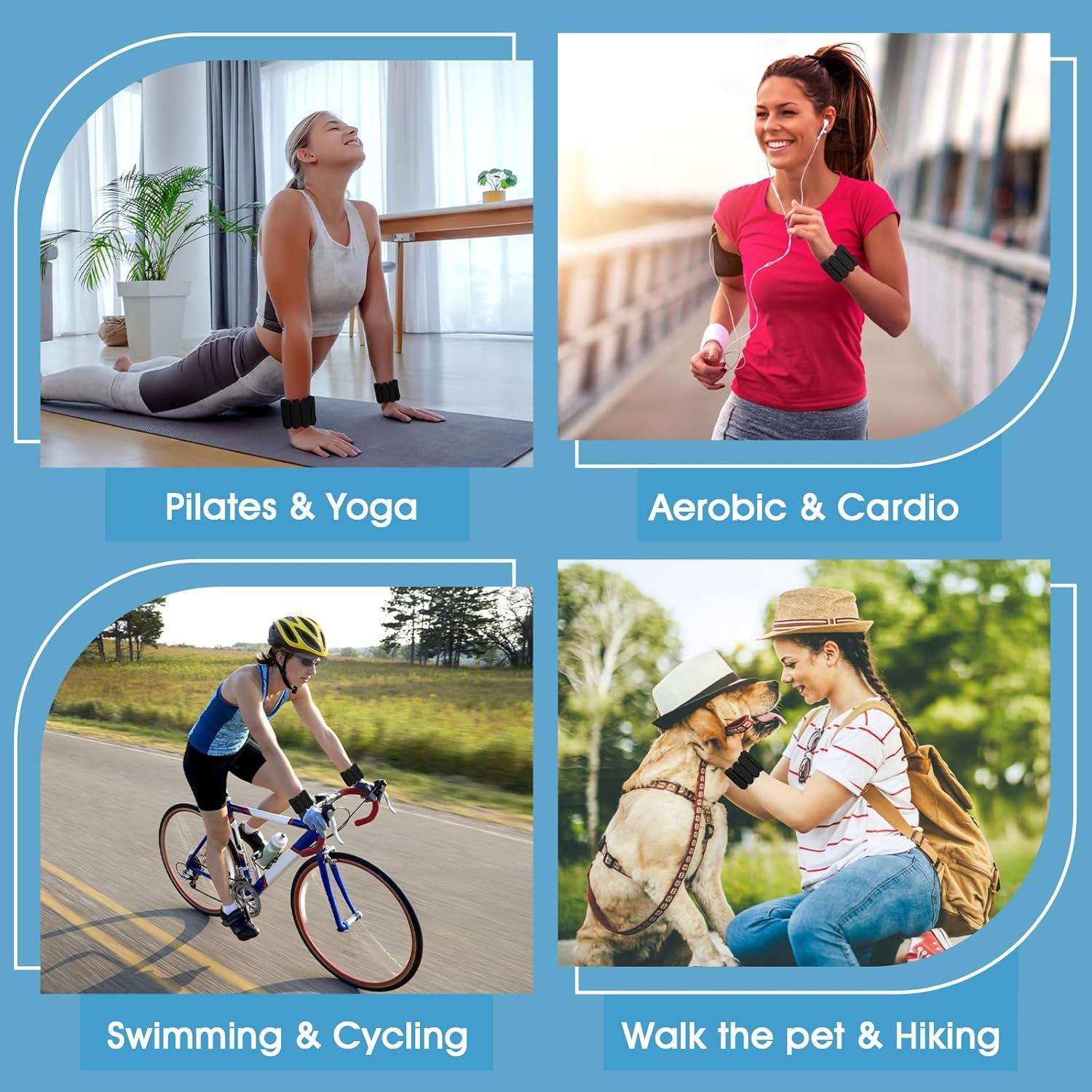 Pesas de Muñeca Ajustables MESUADESI 0.91kg 2Pack Silicona