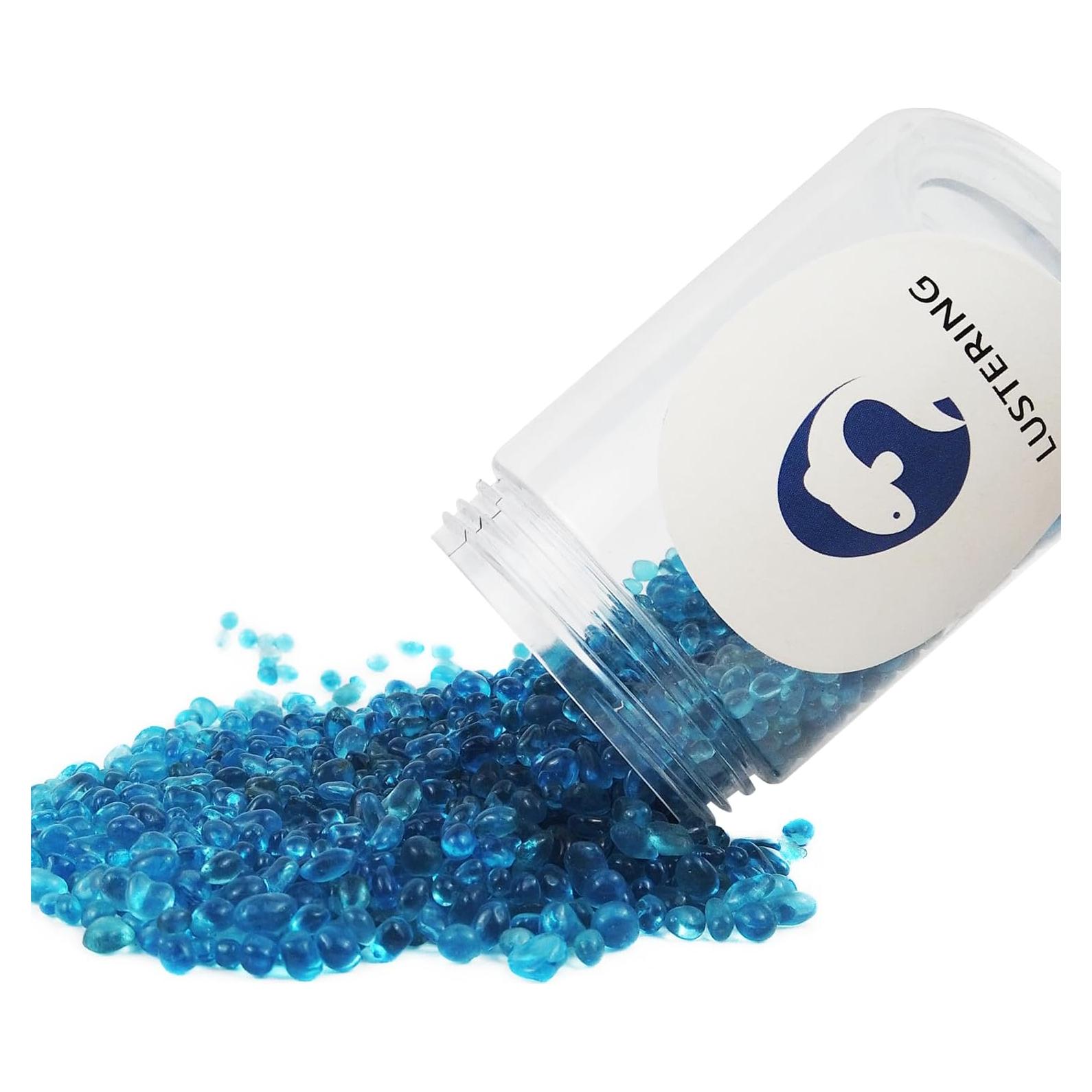 Perlas de vidrio decorativas Lustering 3-6mm Azul Marino 454g