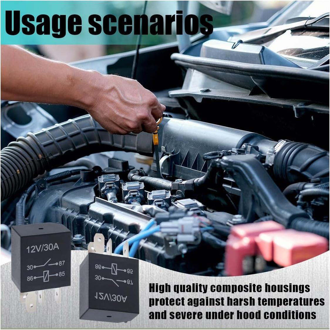 Relé Automotriz 12V 30A JOYCOURT 4 Pines Multiusos