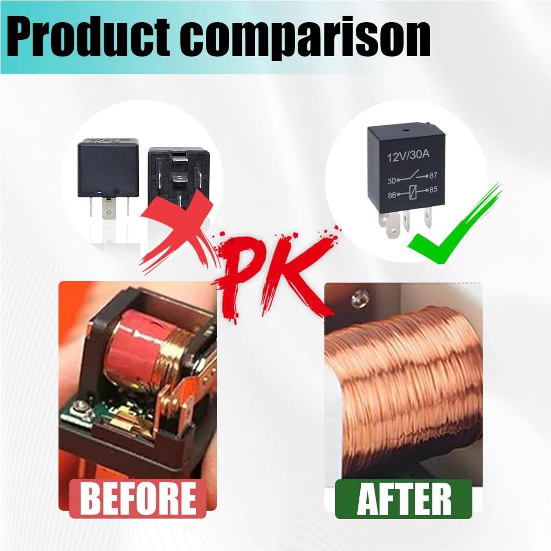 Relé Automotriz 12V 30A JOYCOURT 4 Pines Multiusos