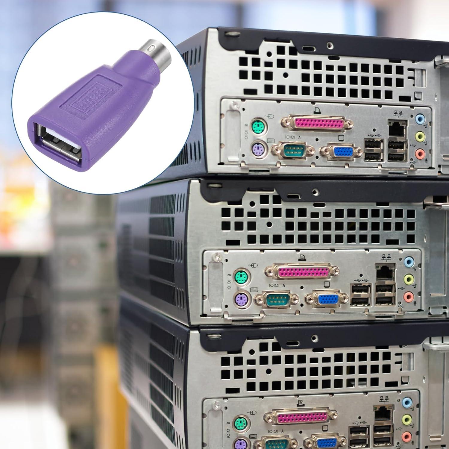 Adaptador PS/2 a USB MECCANIXITY 2 Pcs Verde/Púrpura