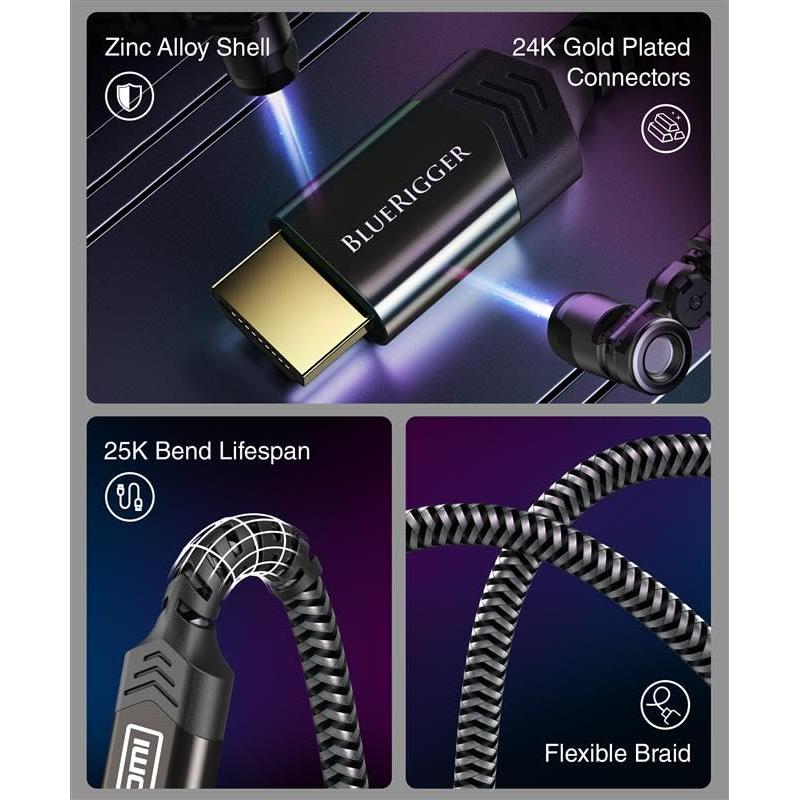 Cable HDMI 2.1 BlueRigger 0.91m Ultra Alta Velocidad 8K 48Gbps