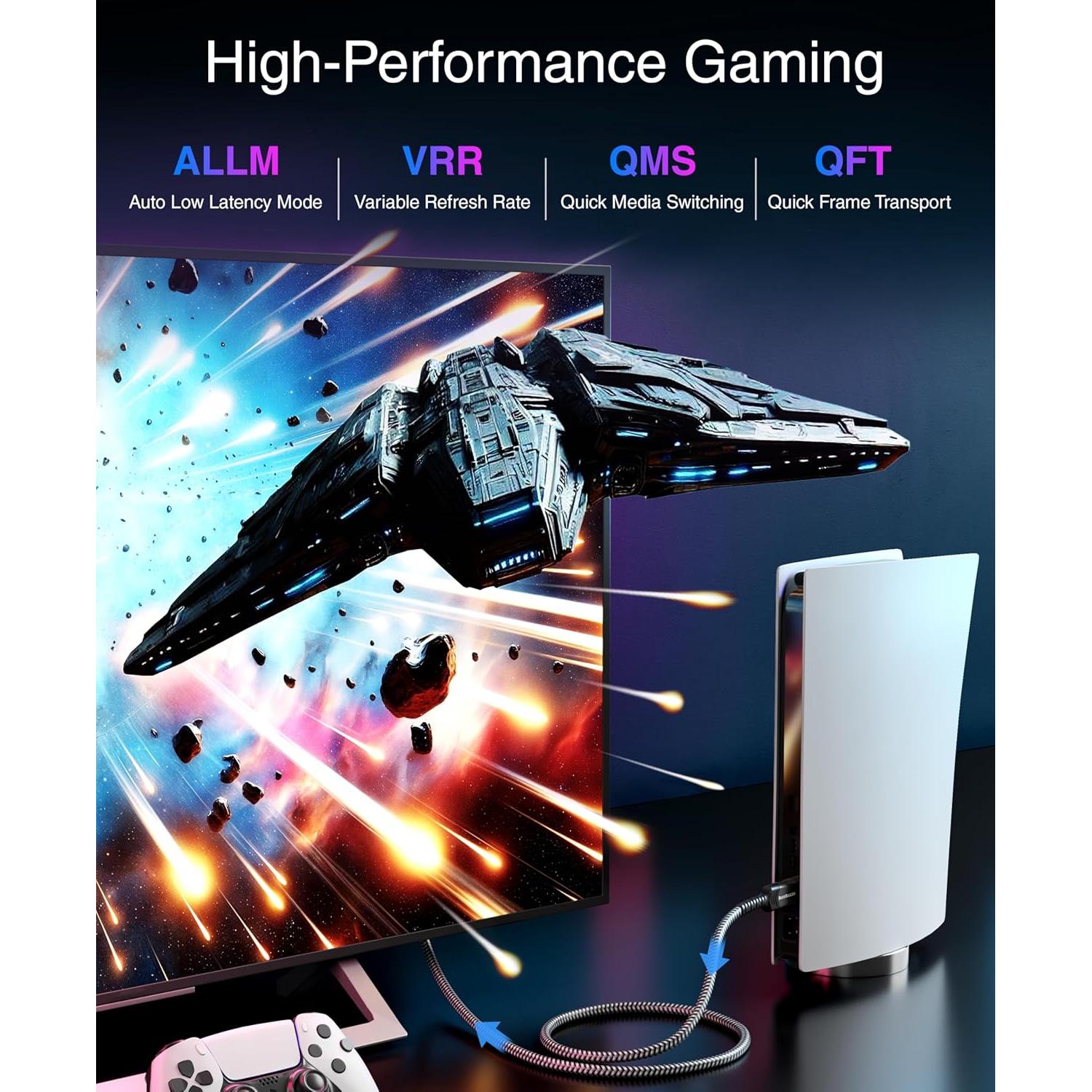 Cable HDMI 2.1 BlueRigger 0.91m Ultra Alta Velocidad 8K 48Gbps