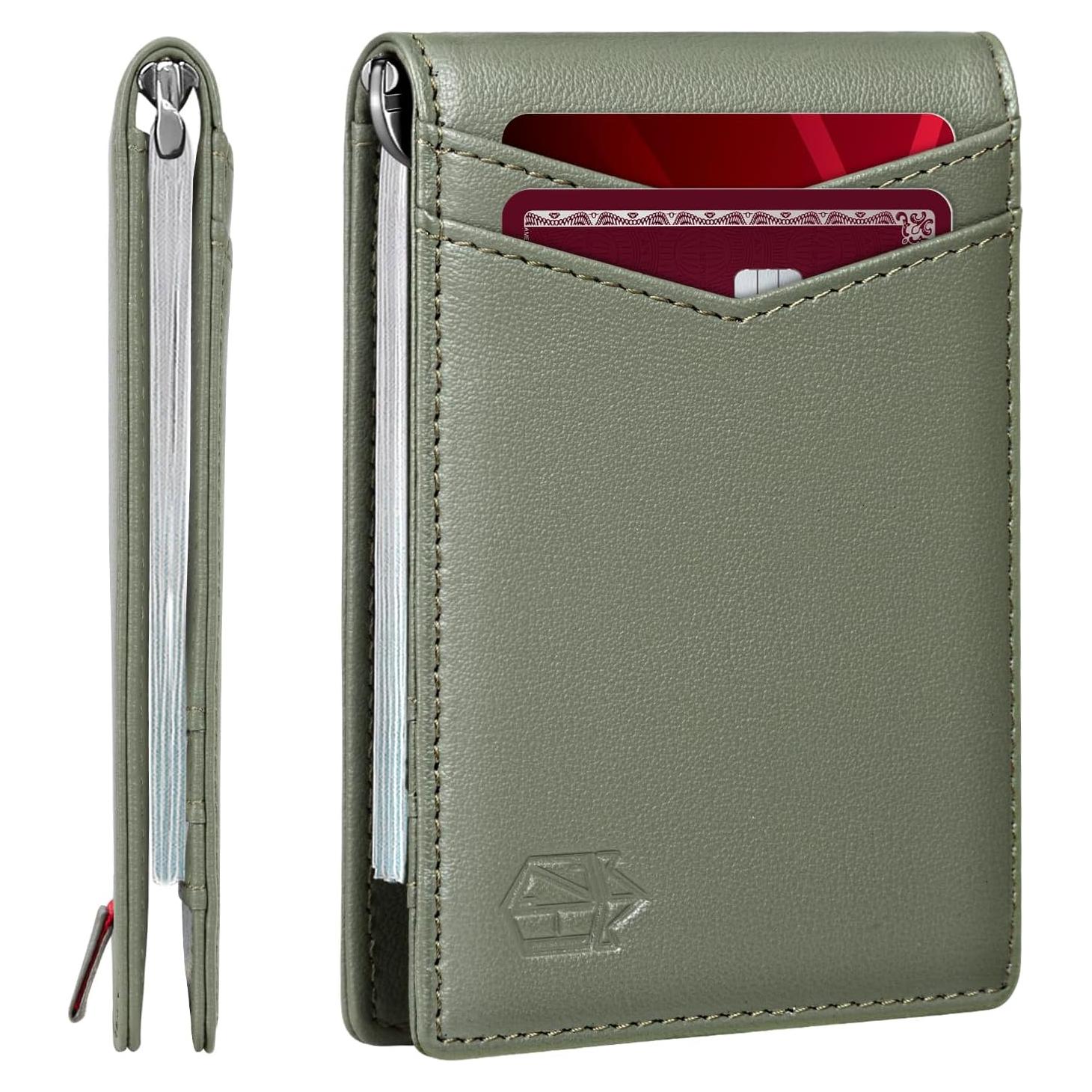 Billetera Slim Zitahli Z-MC01 Verde Bebé con Bloqueo RFID