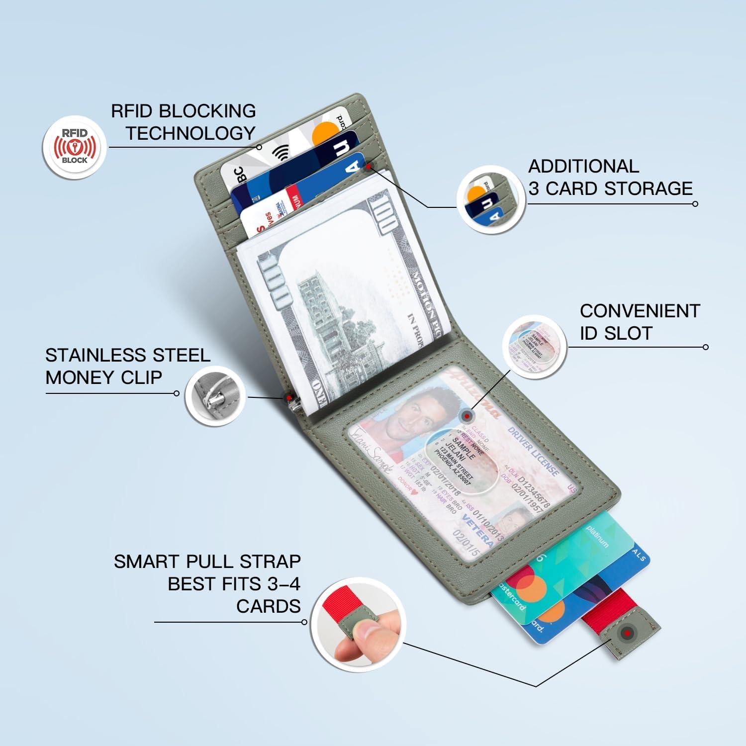 Billetera Slim Zitahli Z-MC01 Verde Bebé con Bloqueo RFID