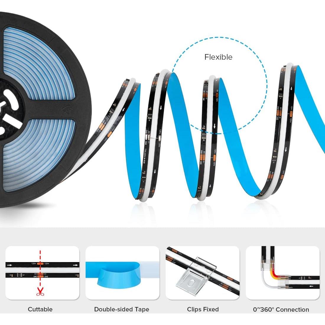 Tira LED RGB FCOB 5m BTF-LIGHTING WS2811 IC 630LED/m