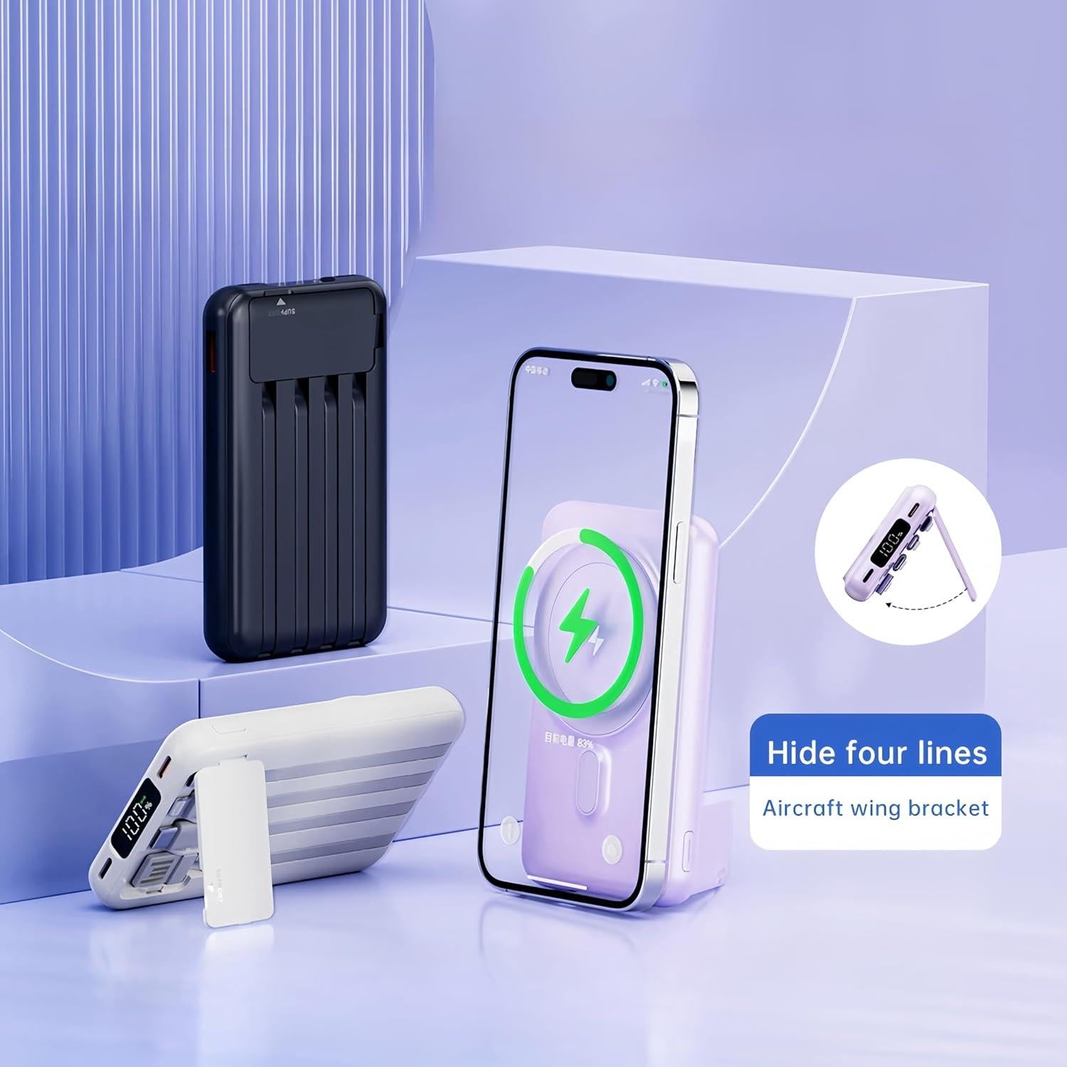 Banco de Energía Magnético RCHL 10000mAh Carga Rápida 22.5W