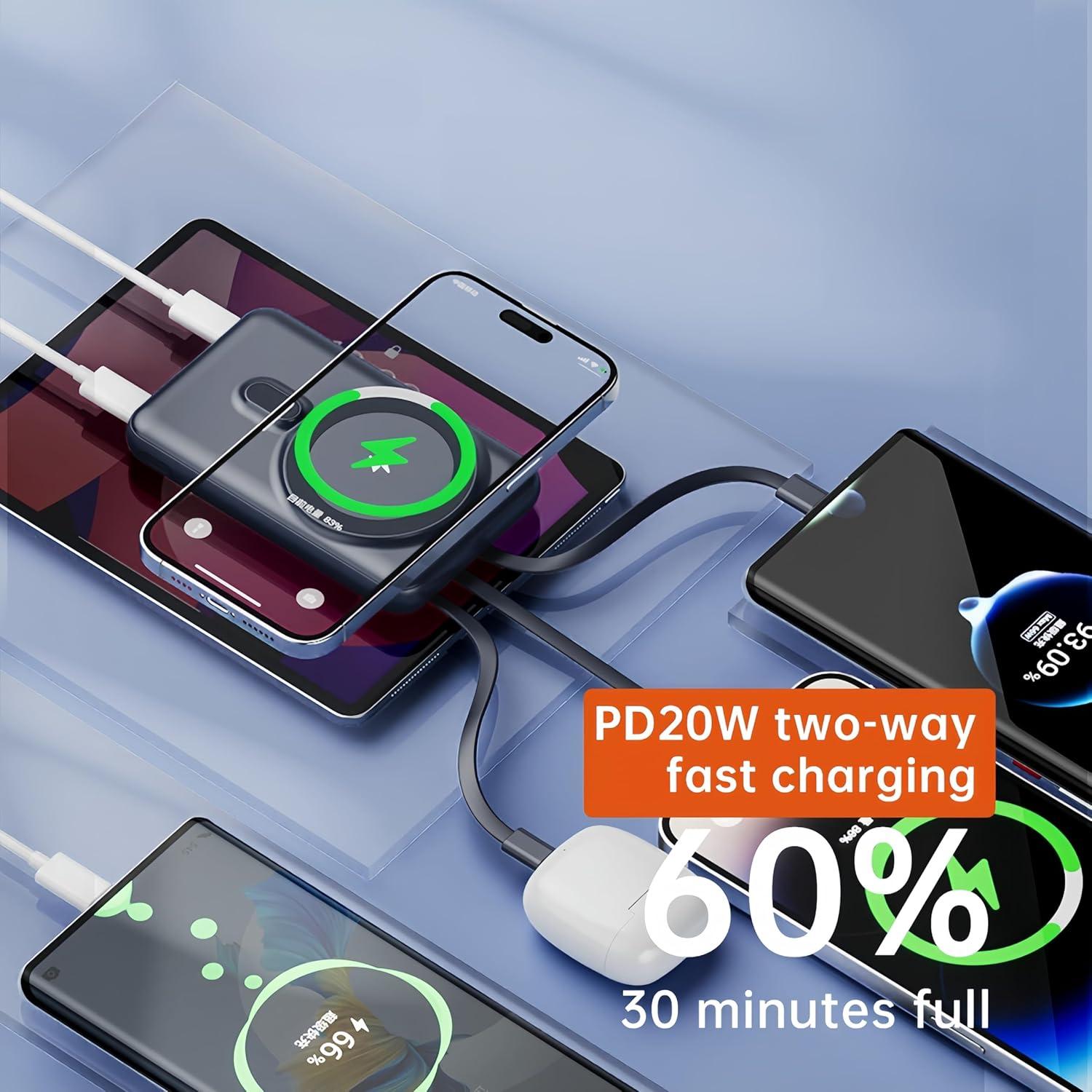 Banco de Energía Magnético RCHL 10000mAh Carga Rápida 22.5W