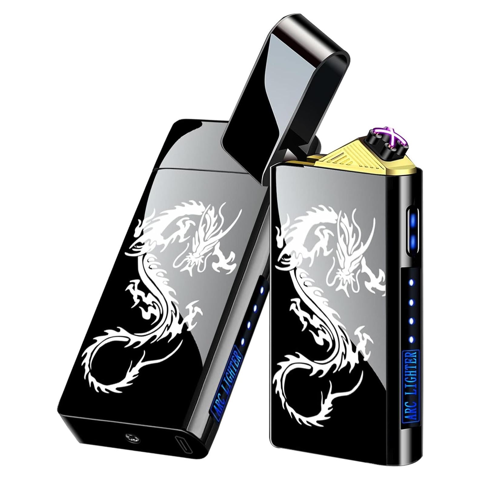 Encendedor Eléctrico 2 en 1 PIOYYDS D2 Negro Hielo Recargable