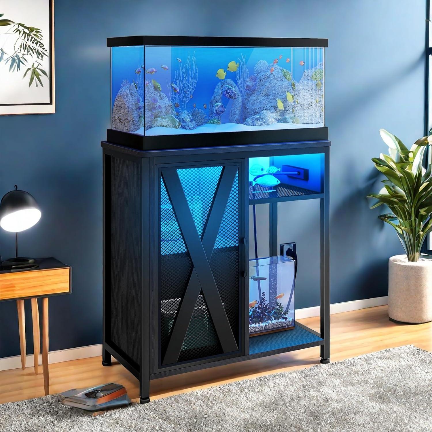 Soporte para Acuario YITAHOME 20-29 Galones con Luz LED RGB