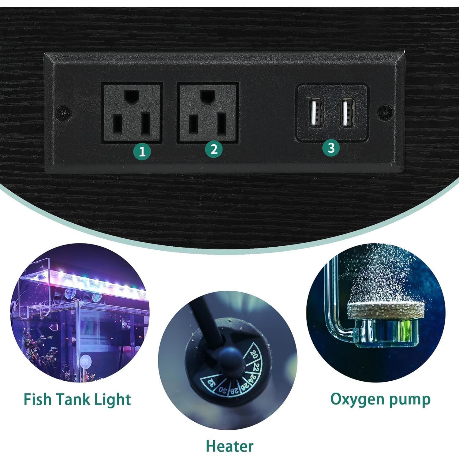 Soporte para Acuario YITAHOME 20-29 Galones con Luz LED RGB