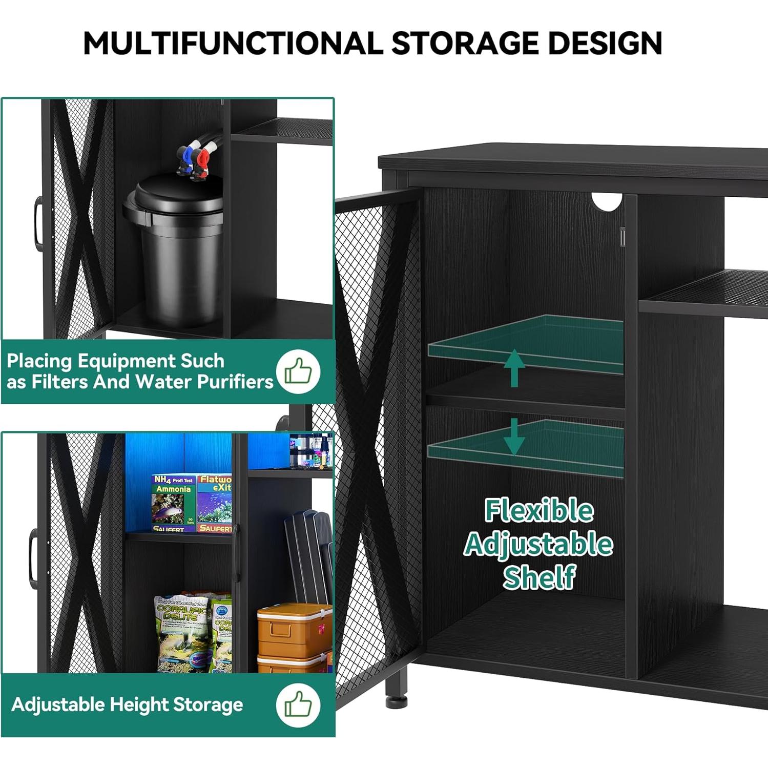 Soporte para Acuario YITAHOME 20-29 Galones con Luz LED RGB