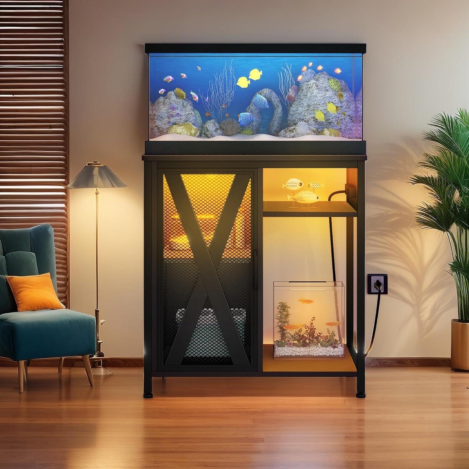 Soporte para Acuario YITAHOME 20-29 Galones con Luz LED RGB