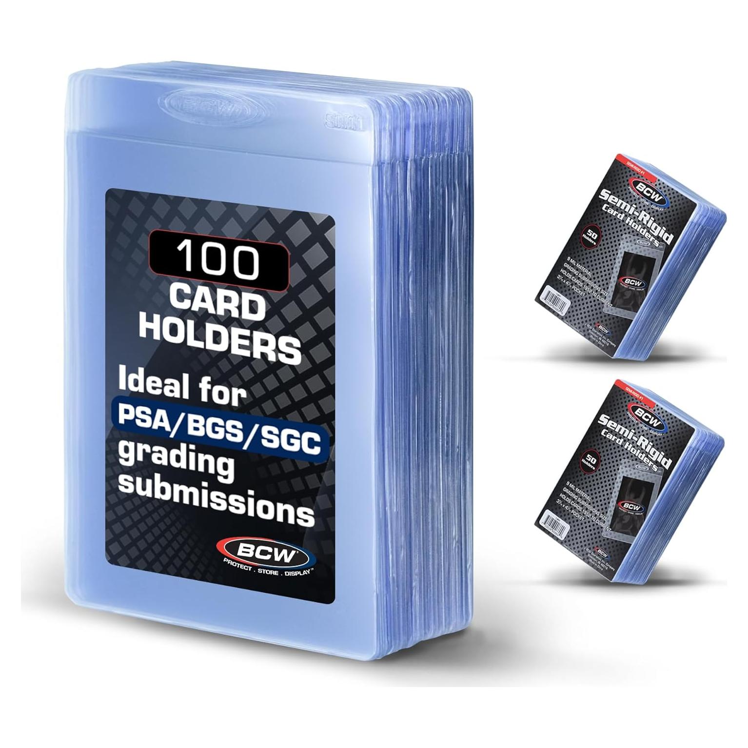 Soporte Semirrígido para Tarjetas BCW - 100 Unidades - PVC Transparente