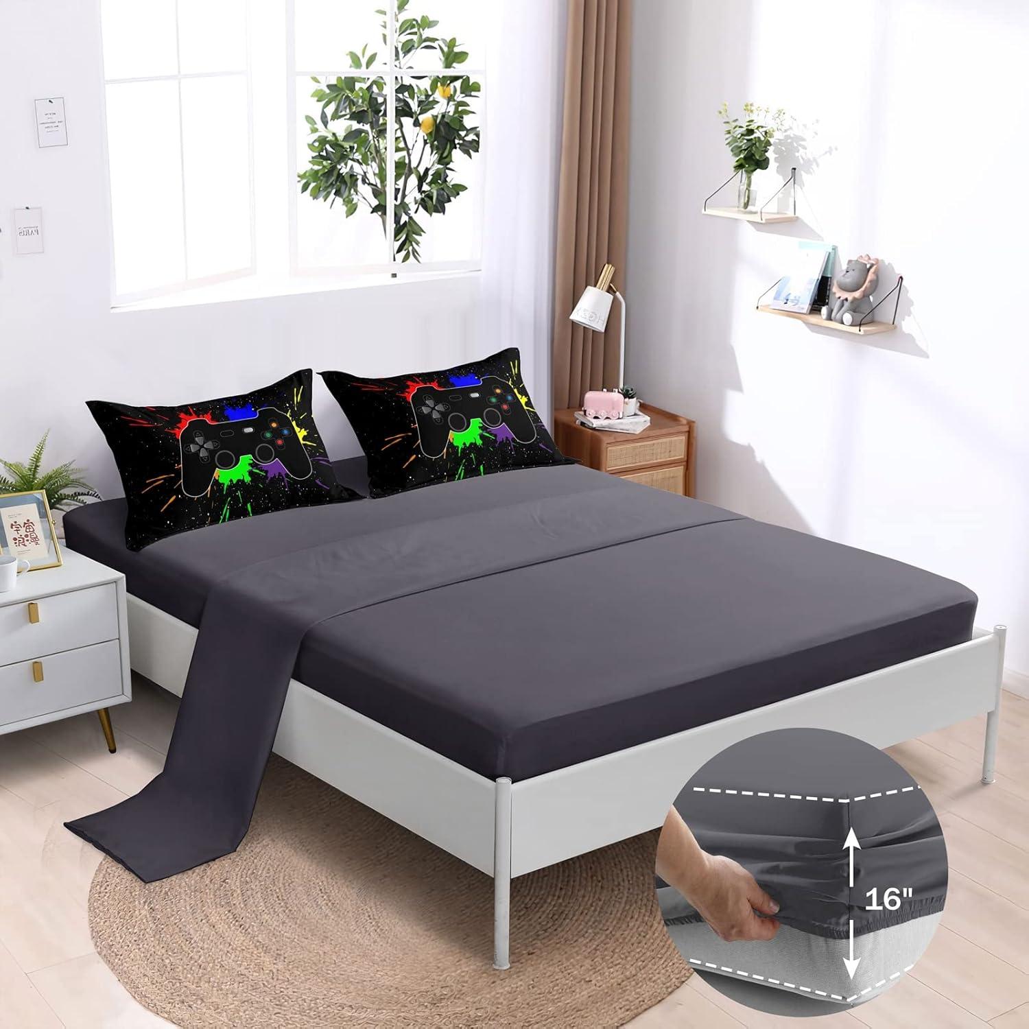 Juego de Edredón Gamer BDUCOK 5 Piezas Individual Microfibra