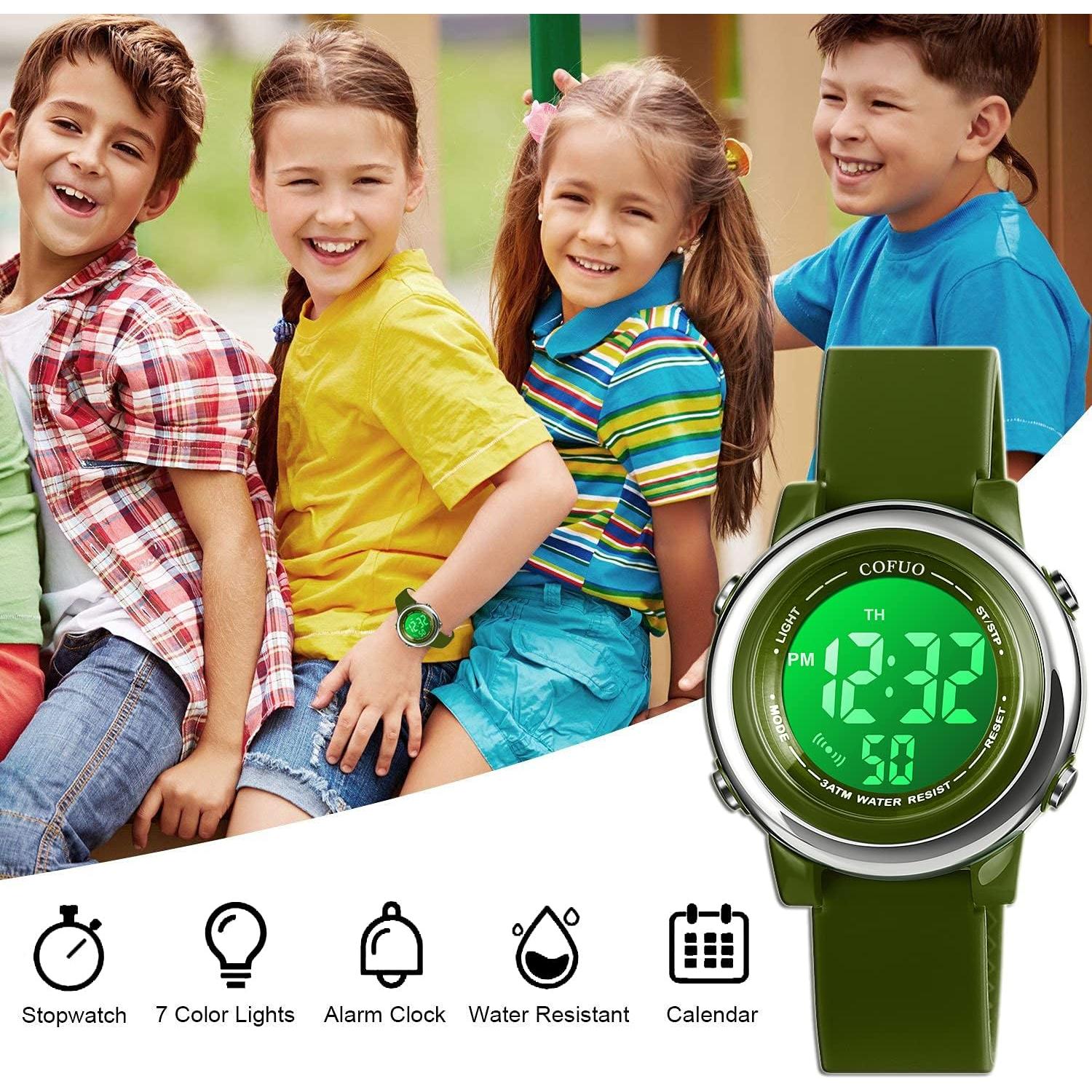 Reloj Deportivo Digital Cofuo para Niños Impermeable LED