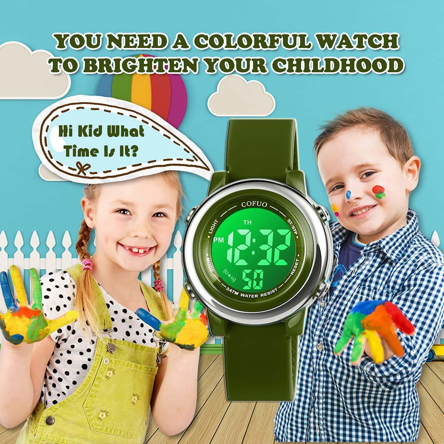 Reloj Deportivo Digital Cofuo para Niños Impermeable LED