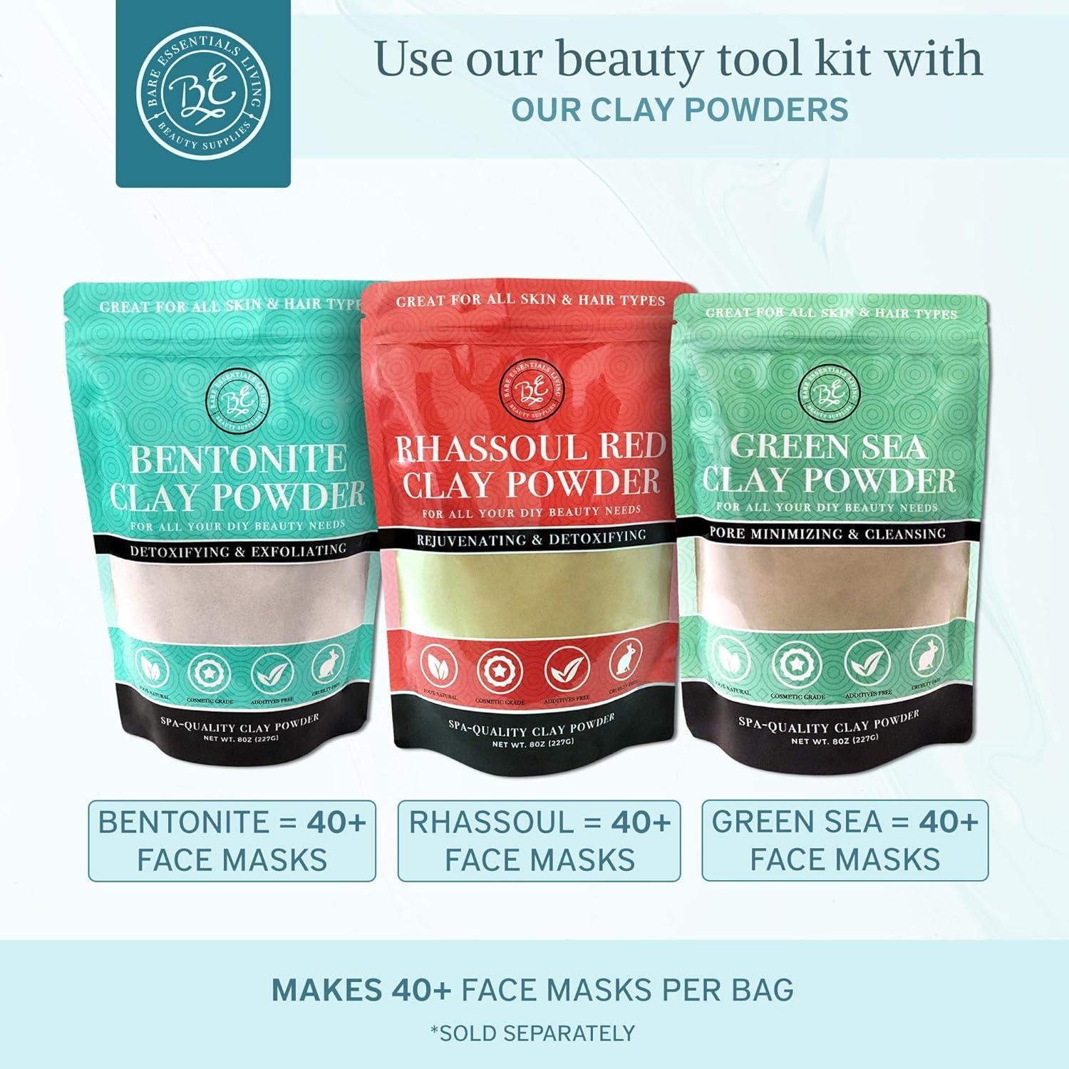 Juego de Tazones para Mezclar Mascarilla Facial Bare Essentials - Floral Azul