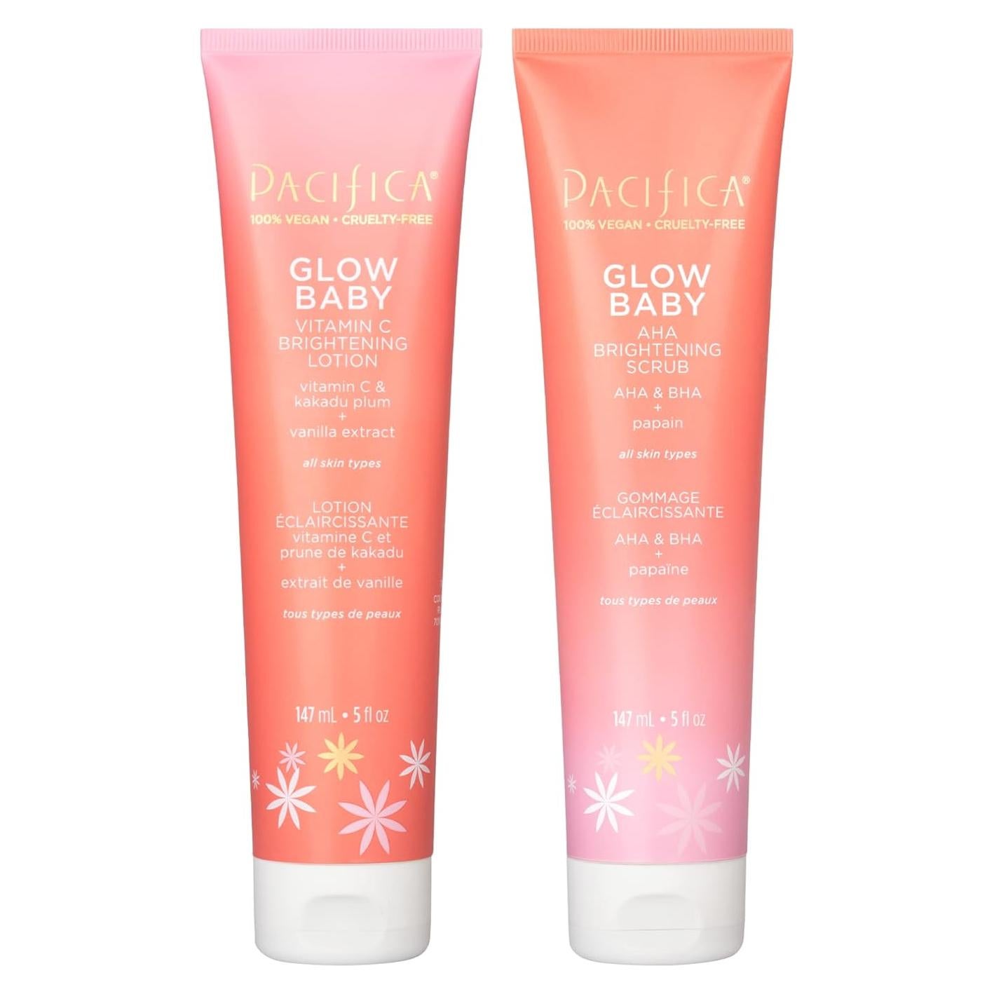 Dúo Corporal Iluminador Pacifica Glow Baby - Exfoliante AHA 295ml