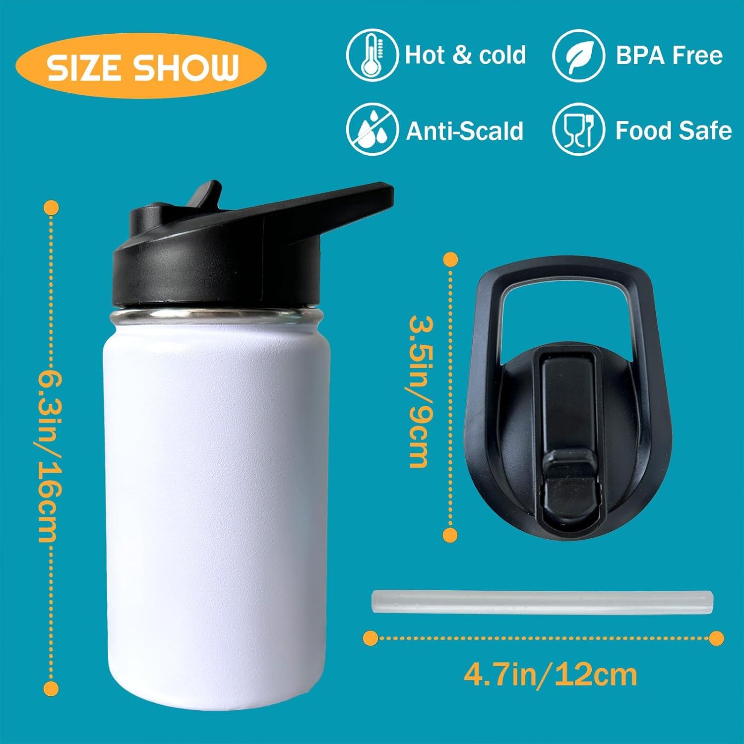 Botella de Agua para Niños XDMXY 12oz Acero Inoxidable Aislada