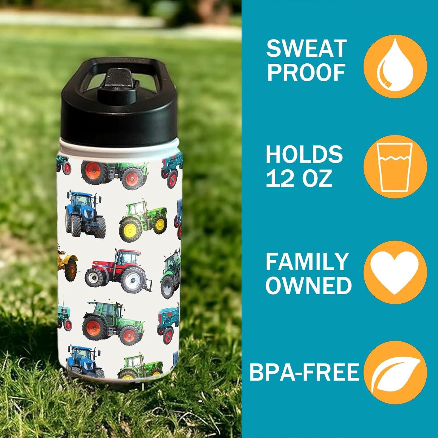 Botella de Agua para Niños XDMXY 12oz Acero Inoxidable Aislada