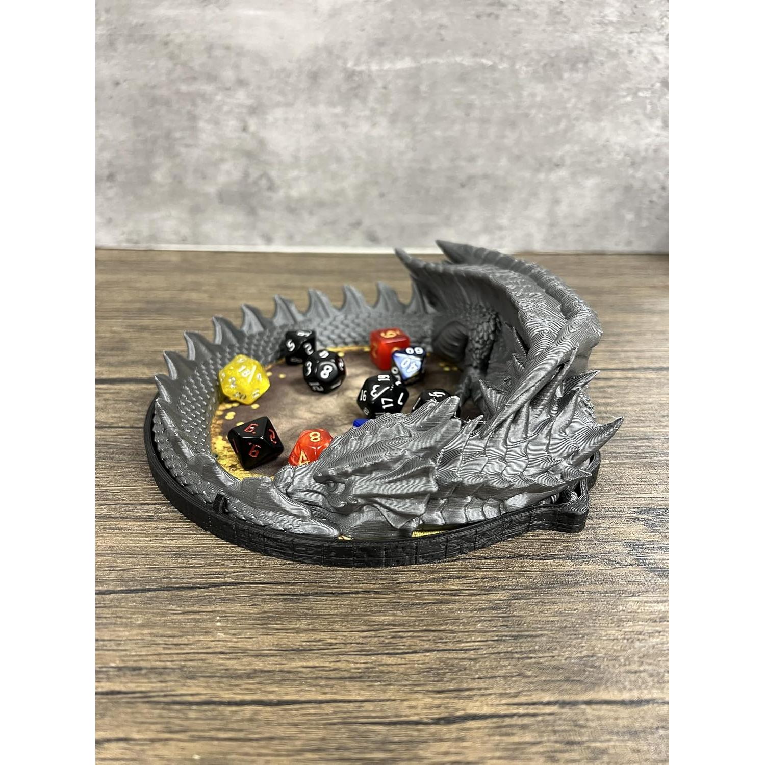 Bandeja de Dados MunnyGrubbers V2 Plata con 7 Dados D20