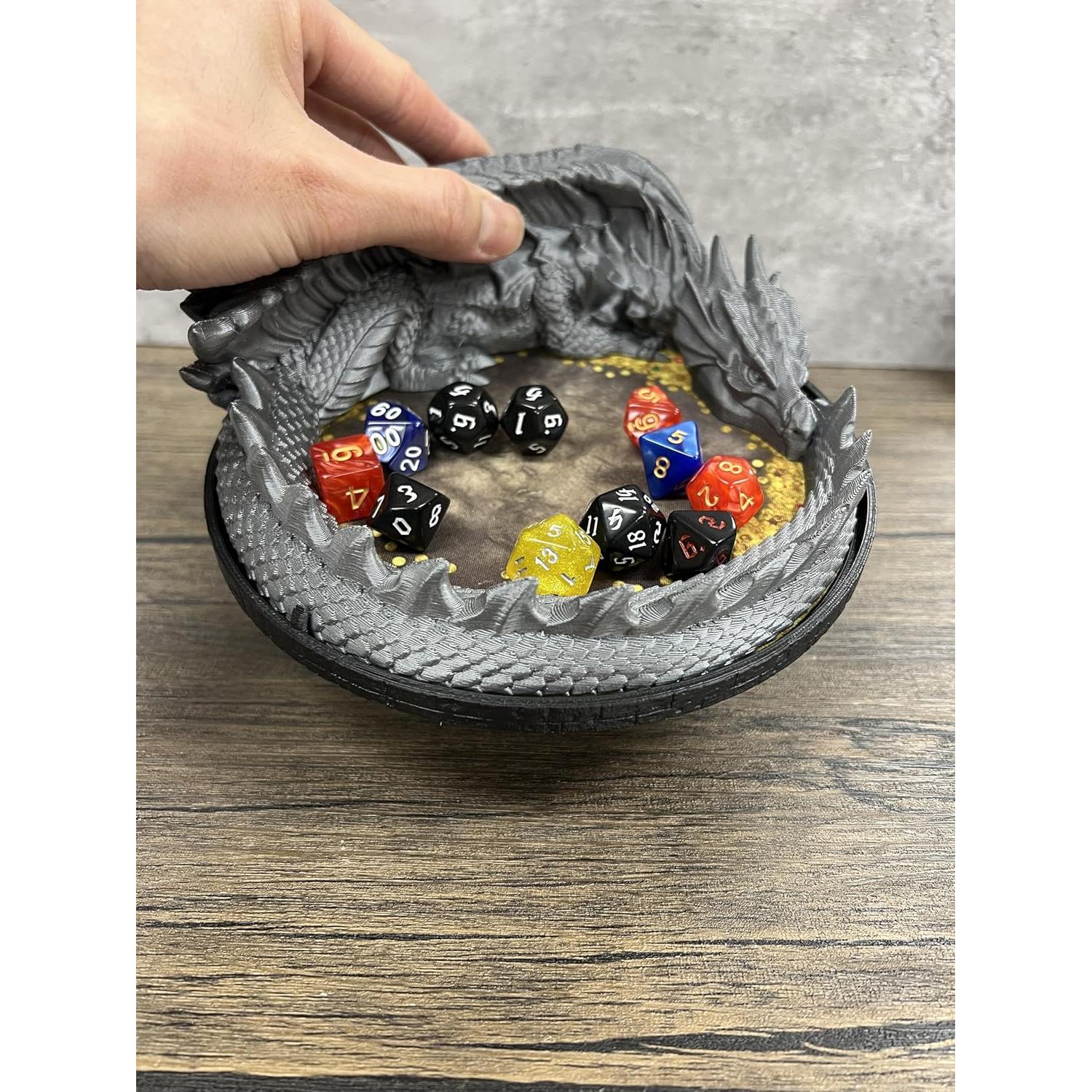 Bandeja de Dados MunnyGrubbers V2 Plata con 7 Dados D20