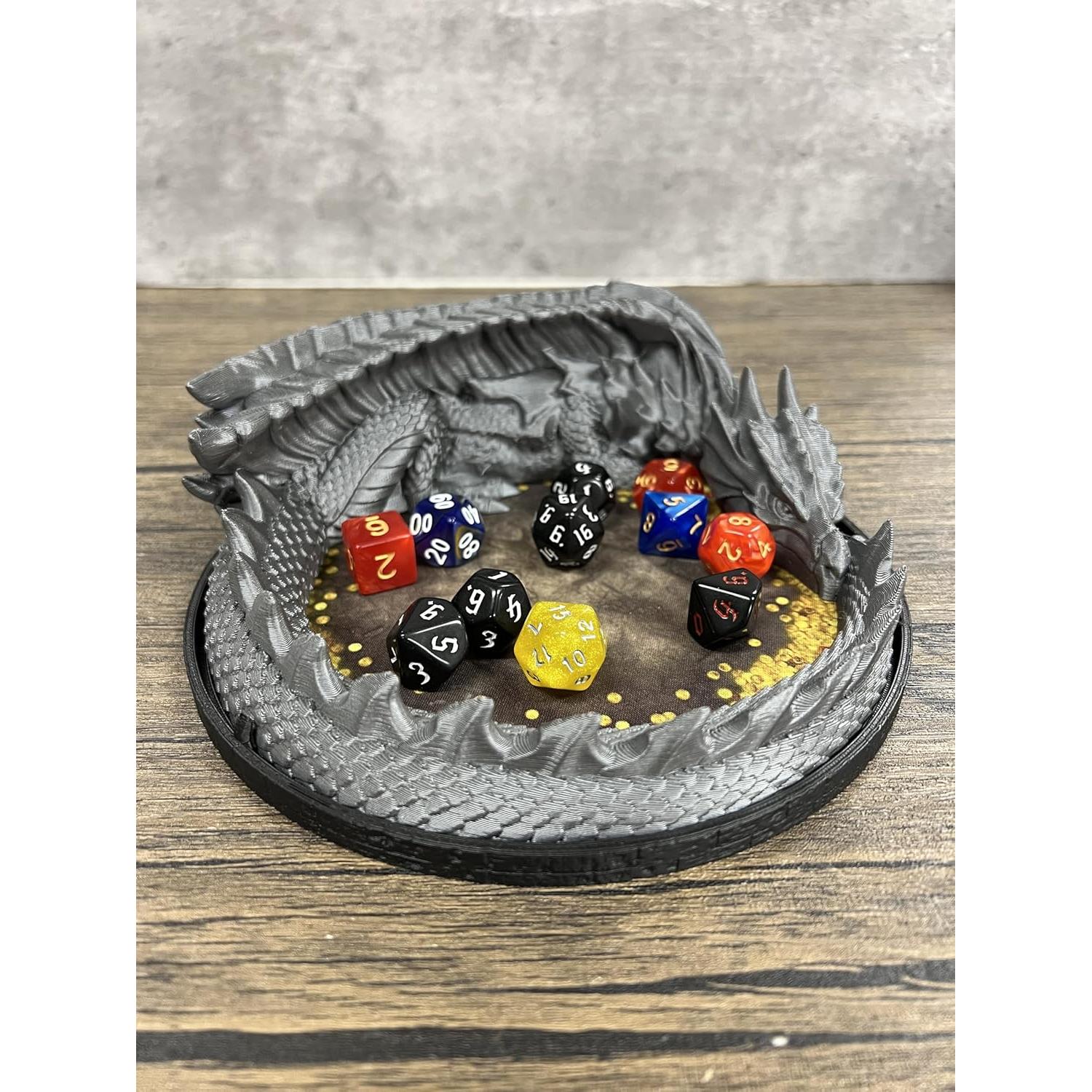 Bandeja de Dados MunnyGrubbers V2 Plata con 7 Dados D20