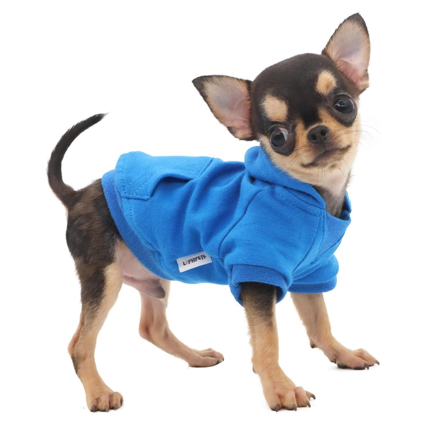 Sudadera LOPHIPETS para Perros Pequeños Azul XXS - Algodón