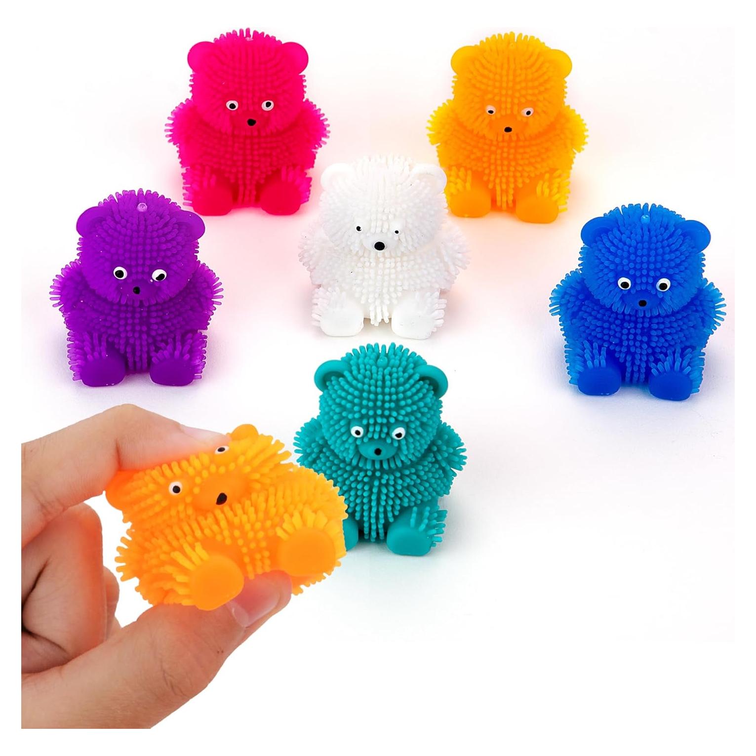 Set de 12 Juguetes Squishy Ositos Puffers 44 mm - Alivio Estrés