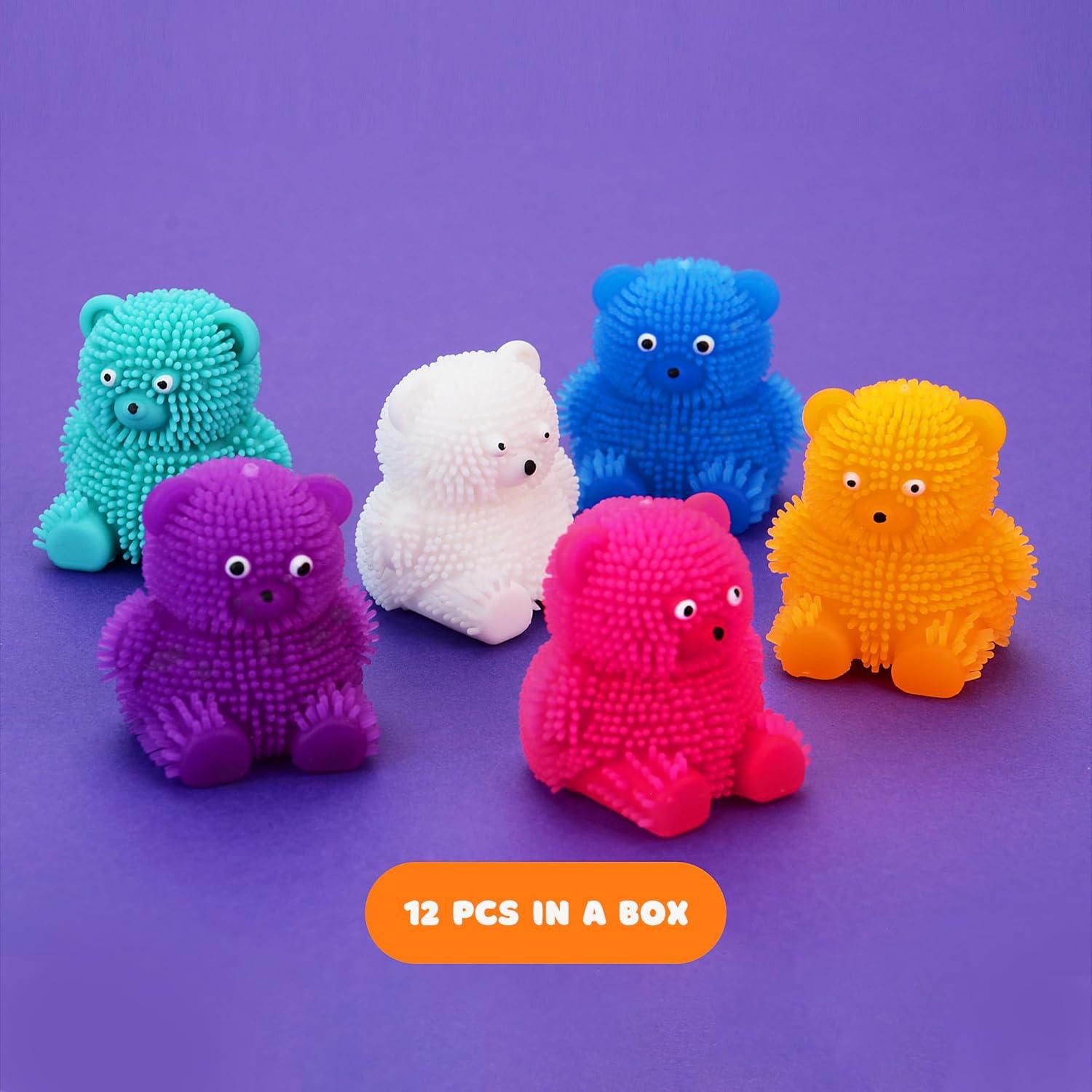 Set de 12 Juguetes Squishy Ositos Puffers 44 mm - Alivio Estrés