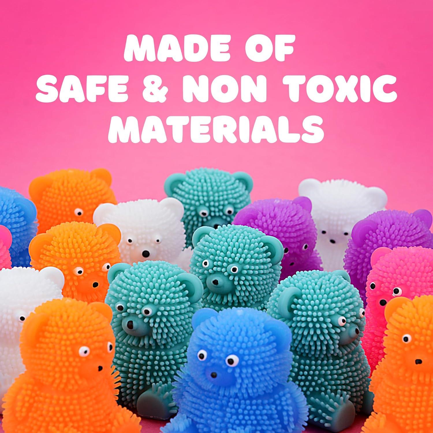 Set de 12 Juguetes Squishy Ositos Puffers 44 mm - Alivio Estrés