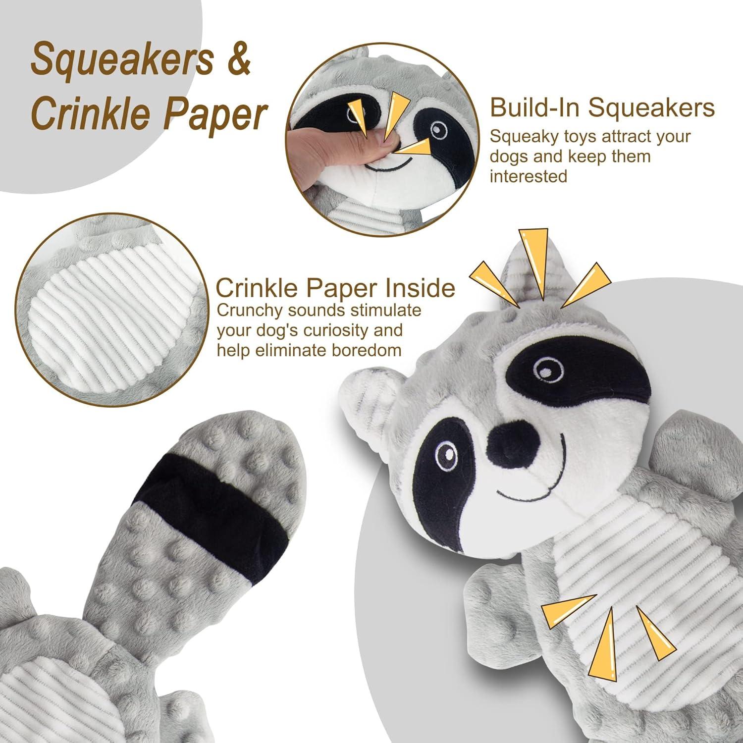 Juguete de Peluche para Perros BeKingStar Mapache Gris 15x19cm