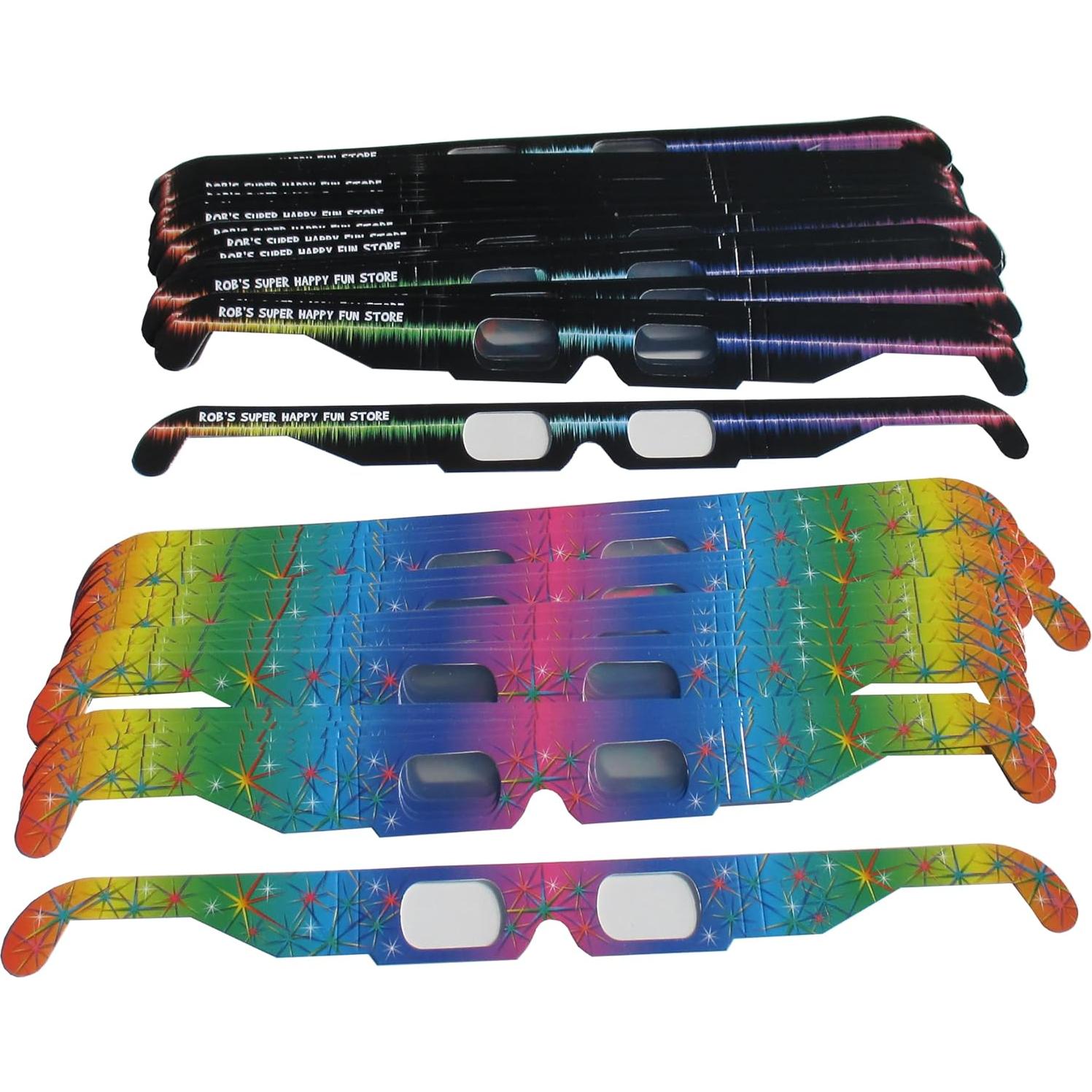 Gafas de Difracción de Fuegos Artificiales Super Feliz - 50 Unidades